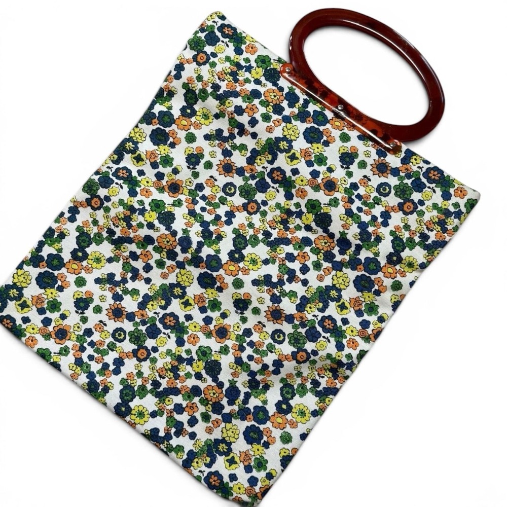 60s flower power lucite handle bag